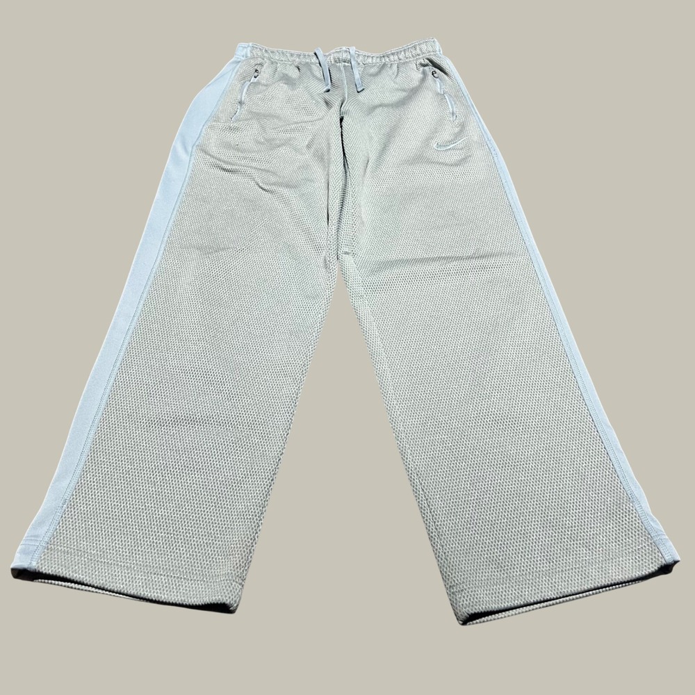 Nike Therma-FIT Mens Large Grey Mesh Fleece Lined Wide Leg Pants 597792-075